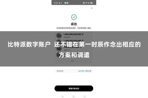 比特派数字账户  还不错在第一时辰作念出相应的方案和调遣